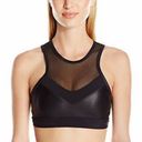 Trina Turk Black Mesh High Neck Sports Bra Photo 0