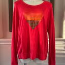 Sundry Anthropologie’s  Sweatshirt Pink Red Heart Crew Neck Sweater Size L NEW Photo 3