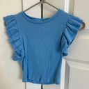 ZARA Cropped Ruffle Sleeve Top Photo 0