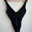 Gottex  BLACK BLUE CENTER SHIRRED MESH RUCHED BATHING SUIT SWIMSUIT SZ - 12 Photo 2