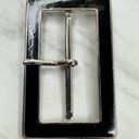 The Bar Silver Tone and Black Simple Basic Belt Buckle Photo 3