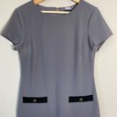 Tommy Hilfiger  Shift Career Mini Dress Women's 8 Short Sleeve Faux Pockets Gray Photo 5