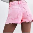 ZARA Pink  Denim High Waisted Shorts Photo 1