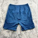 Alphalete  Womens Bike Shorts Size M Blue Athletic Gym Training Seamless 5" Photo 0