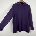 J.Jill  Sweater Womens XL Purple Turtleneck Wool Cashmere Tunic Italian Yarn Knit Photo 3