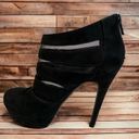 Jessica Simpson  Black Suede and Mesh Zip Back Platform Heel Booties Women’s 7 Photo 1