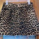 ZARA Women Cotton Leopard Print Raw Hem Denim Mini Skirt NWOT-M Photo 0