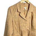 J.Jill  Ginger 100% Cotton Boho Embroidered Lined Blazer Jacket Size 12 p Tan Photo 13