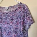 J.Jill  Purple Linen Paisley Scoop Neck Top Size L Petite Photo 2