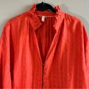 Pilcro  Anthropologie Orange Long Sleeve Button Down Top Large Photo 3