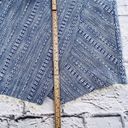The Loft Ann‎ Taylor Skirt Womans 6 Blue Textured Asymetrical Fringe Hem Faux Wrap Photo 4
