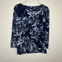 St. John  Women’s‎ Blue Floral Cowl Neck Blouse Size M Photo 2