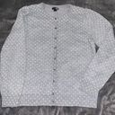 East 5th Women’s  cardigan button up sweater sz M polkadot gray and light green Photo 0