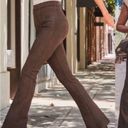 Spanx  Faux Suede Flare/Bootcut Chocolate Brown Pant Photo 0