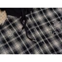 Dance & Marvel  women's L Flannel Cropped Hooded Button-down Star studded top Photo 1