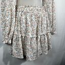 SheIn White Ditsy Floral Cropped Top & Ruffle Hem Skirt Two-Piece Set Large L Photo 3