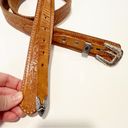 Tooled Leather Western Southwestern Buckle Waist Belt Tan Photo 1