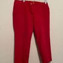 Chico's So slimming red  Capri stretchy jeans, size 2. Five. ￼ Photo 0