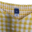 Old Navy  Dress Womens XXL Seersucker Sweetheart Neck Gingham Puff Sleeve Yellow Photo 5