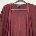 POL  faux suede cardigan western fringe trim tassel burgundy size small Photo 1