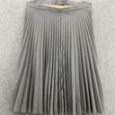 Apostrophe  Women's Full A Line Skirt Pleated Solid Gray Size 10 Midi Unlined Photo 0