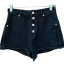 Rolla's Rolla’s Dusters Black Denim High Waisted Button Up Shorts Size 25 REVOLVE Photo 9