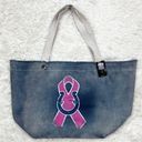 Little Earth Indianapolis Colts Blue Denim Breast Cancer Tote Bag Photo 0