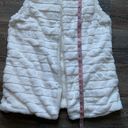 Pink Lily  White Faux Fur Vest L Photo 5