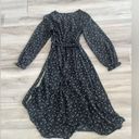 Carly Jean Los Angeles Carly Jean XS Black Floral High Low Long Sleeve Ruffle Dress Photo 4