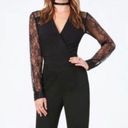 Bebe  Lace Black Jumpsuit Long Sleeves Sz 8 Photo 0