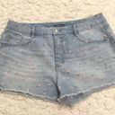 Wild Fable  Raw Hem Ditsy Floral High Waisted Cut Off Denim Shorts Light Wash 14 Photo 1