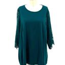 City Chic  Embroidered Angel Top Alpine Green Blue Size XL / Plus Size 22 Photo 0