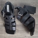 Steve Madden  Tribeca Black Leather Chunky Heel Strappy Sandals Shoes Size 7.5 Photo 11