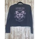 Grayson Threads Women's  Black Label Gray Butterfly Love Cropped T-Shirt Size XS Photo 6