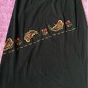 Talbots Vintage  Faux Suede Floral Embroidered Maxi Skirt Photo 2