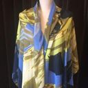 Cynthia Rowley Navy, Gold and Green large wrap scarf Photo 0