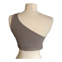 Set Active  NWT Effortlessly Stylish One Shoulder Sportbody Taupe Bra Top Small Photo 3