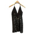 NBD NEW  Sloan Black with Gold Tone Sequin Mini Dress Spaghetti Straps Size XL Photo 7