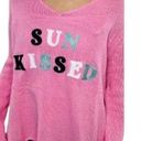 Simply Southern  Pink Sun Kissed Embroidered Vneck Sweater Size Large/XL Photo 1