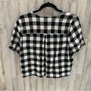 Abound  Gingham V-Neck Linen Blend Top Photo 3