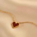 18K Gold Plated Red Heart Pendant Necklace for Women Photo 2