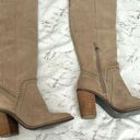 Vince Camuto Leather Suede Madolee Western Over Knee Boots 7 Taupe Tan Cowboy Photo 5