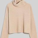 Madewell  Resourced Cashmere Turtleneck Cropped Ribbed Sweater Tan Size Medium Photo 0