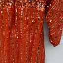 Free People  Celeste Sequin Orange Mini Dress Size L Photo 4