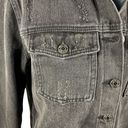 Altar'd State  Faded Black Trucker Jean Jacket Size Small Raw Hem Denim Grunge Photo 5