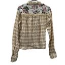 POL  Cream Multicolor Floral Cotton Long Sleeve Button Down Shirt Size S Photo 3