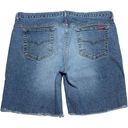 Guess  (32) Women's Y2K Blue Medium Wash Cut Off Bermuda Jean Shorts Denim Photo 17