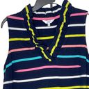 Crown & Ivy  Ruffle V-Neck Navy Striped Sleeveless Dress Casual Career Job Medium Photo 1