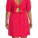 Terra & Sky NWT ~ Red Floral Puff Sleeve Tie Back Dress by  ~ Women's ( 0X ) 14W Photo 2