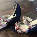 Nordstrom Navy Wedges With Floral Appliqué  Photo 0